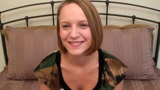 This blonde teen has some serious deep throating skills